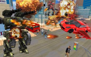 Red Robot Ranger Car Fly Transform shooting War 20 screenshot 0