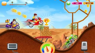 बच्चे बाइक हिल दौड़: नि: शुल्क मोटर साइकिल खेलों screenshot 3