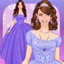 Purple princess dress up game icon