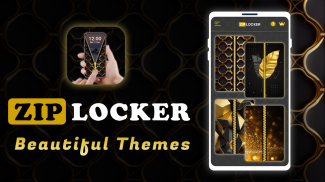 Screen Lock – Gold Zip Locker screenshot 2