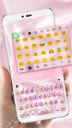 Pink Pearl Luxury Heart Keyboard Theme screenshot 3