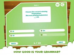 App Quiz sur les prépositions d'apprentissage screenshot 0