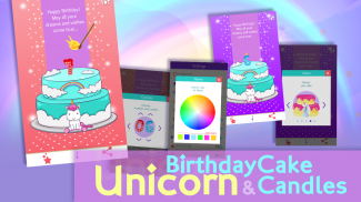 Unicorn Birthday Cake and Candles screenshot 4