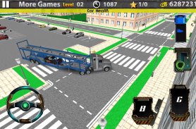 3D Car transport trailer truck screenshot 3