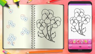 Learn To Draw Beautiful Flowers Step by Step screenshot 2