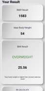 BMI, BMR & Ideal Weight Calulator screenshot 1