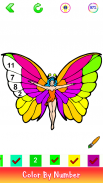 Butterfly Paint by Number Book - Animals Coloring screenshot 2