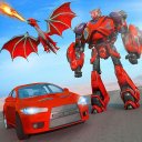 Futuristic dragon robot car transform