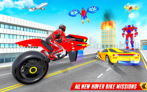moto voadora herói robô bicicleta suspensa jogo screenshot 9