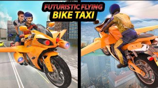 Real Flying Bike Taxi Simulator: Bike Driving Game screenshot 0