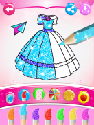 Glitter dress coloring and drawing book for Kids screenshot 1