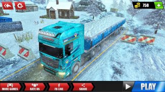 Offroad Snow Trailer Truck Driving Game 2020 screenshot 1