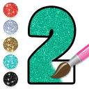 Glitter Number & ABC Coloring Icon