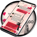 SMS Theme Love Paris ❤️ pink text messages tower Icon