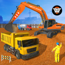 Heavy Excavator Construction Icon