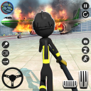 Stickman Rope Hero Firefighter