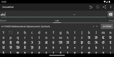 Unicode Pad screenshot 1