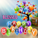 Blessed Birthday Greeting Icon