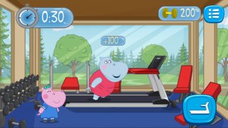 Sportspiele: Hippo Fitness Coach screenshot 1