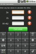 R1+R2 Zs Ze Calculator screenshot 0