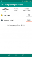 Simple MPG calculator screenshot 0