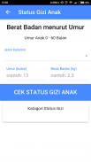 Kalkulator Gizi Anak"BulunganSehat"StandarKemenkes screenshot 1