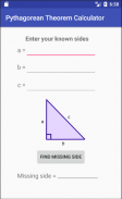 Pythagorean Theorem Calculator screenshot 0