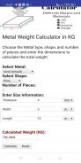 Metal Weight Calculator- Plate/Pipe/Bar/steel free screenshot 0