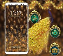 Golden Peacock Feather Launcher Theme screenshot 2