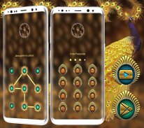 Golden Peacock Feather Launcher Theme screenshot 3