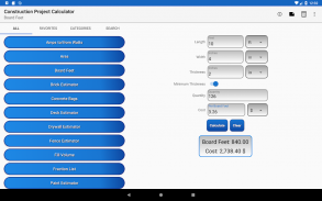 Construction Project Calculato screenshot 1