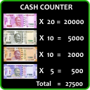 Cash Currency Count with Calculate Icon