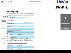 BHW offline App für die digitale Unterschrift screenshot 0