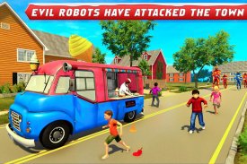 الآيس كريم شاحنة روبوت لعبة - روبوت تحويل الحروب screenshot 2