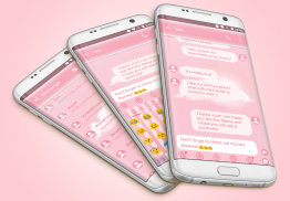 SMS Messages Pink Cloud Theme screenshot 0