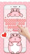 Pink Cute Hippo Tastiera screenshot 4