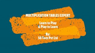 MULTIPLICATION TABLES EXPERT. Play to Learn. screenshot 1