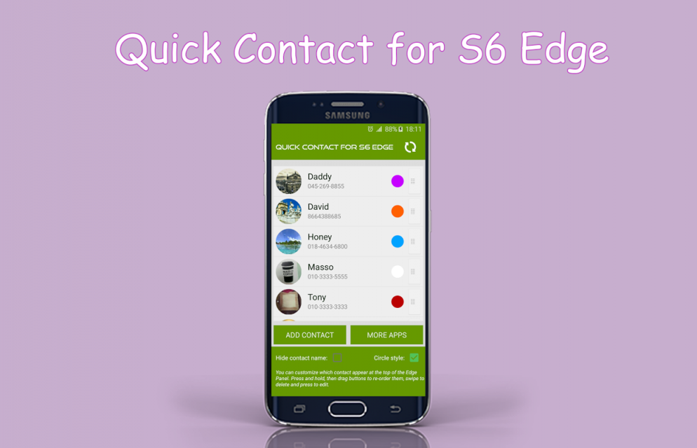 Quick Contacts for S6 Edge (+)  Download APK for Android 