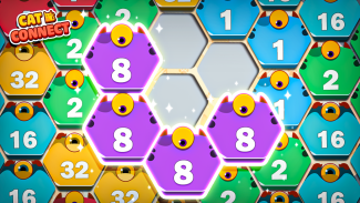 Cat Cell Connect - Merge Number Hexa Blocks screenshot 1