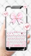 Girly Pink Bows Keyboard Theme screenshot 2