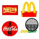 Food Logo Color by Number: Pixel Art Coloring Book Icon