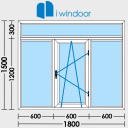 Diseñador de puerta y ventana Icon