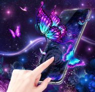 3D Фиолетовый бабочка тема screenshot 2