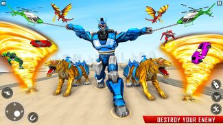 Police Tiger Robot Car Game 3d screenshot 6