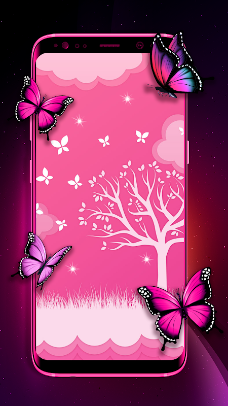 Pink Butterfly Live Wallpaper  Vuitton Inspired - free download