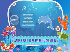 Lerne Sea World Animal Game-Namenspuzzle-Färbung screenshot 1