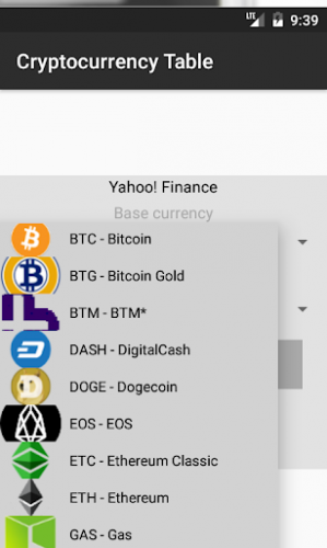 Cryptocurrency Table screenshot 7