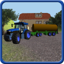 Tractor Manure Transporter 3D Icon