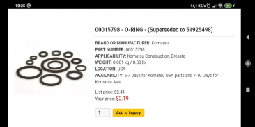 Komatsu parts online - Original and Aftermarket screenshot 9