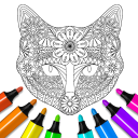 Coloring book Animals Mandala Icon